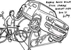 Range Rover cycle storage unit sketch LM Range Rover cycle storage unit sketch LM